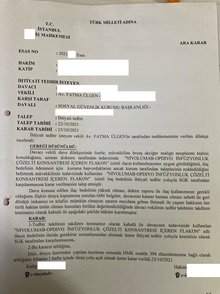 Kanser İlacı Nivolumab Opdivo İnfüzyonluk Çözelti Konsantresi İçeren Flakon